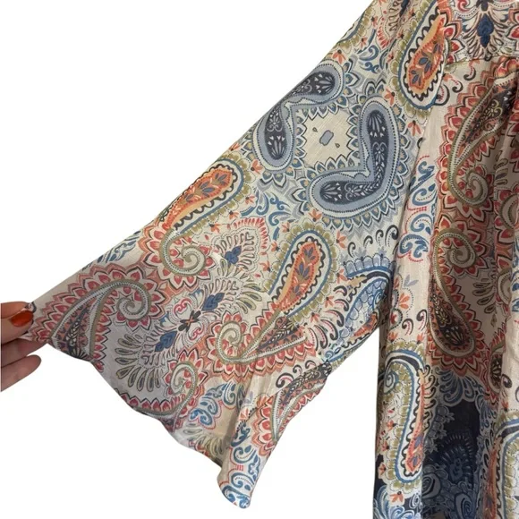 Zac & Rachel Multicolor Paisley Square-Neck Blouse - Picture 3 of 7